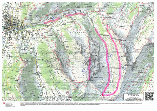 Karte mit den gesperrten Wegen